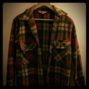 Vintage wool & flannel button up jacket